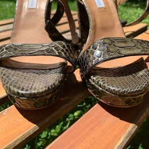 L’Autre Chose real python leather sandals